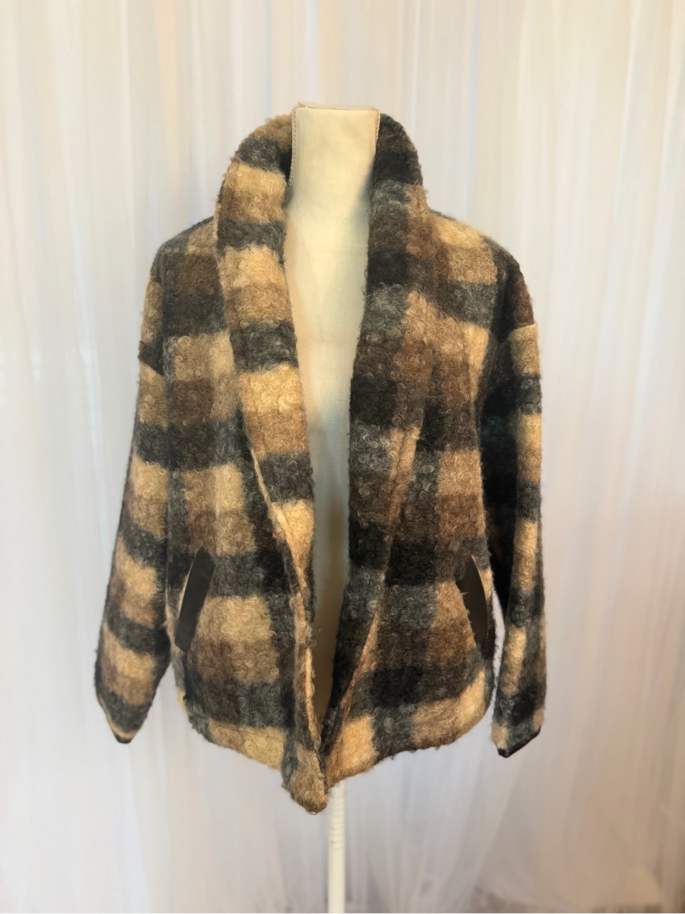 ⭐️NWT⭐️ KNOX ROSE | Plaid Teddy Jacket | Size M